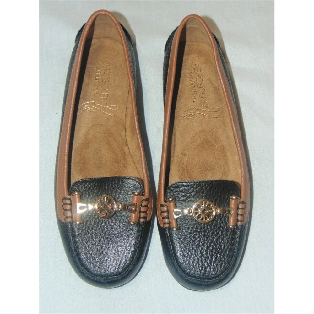 NEW AEROSOLES NUWLYWEDS STITCH N TURN LEATHER 8M
